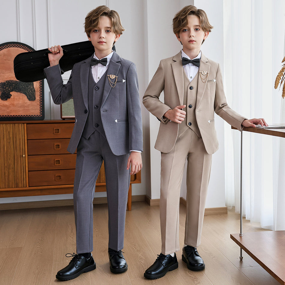 Boys' British Gentleman Formal Suit, Six-Piece