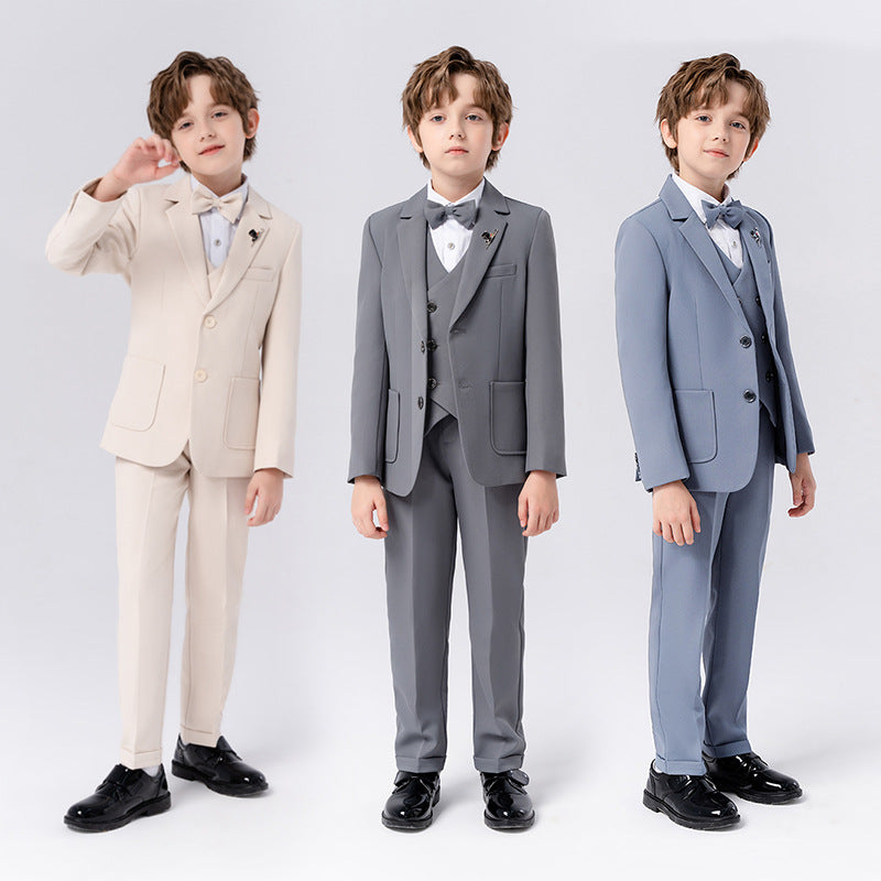 Boys' British Solid Color Performance Suit Set