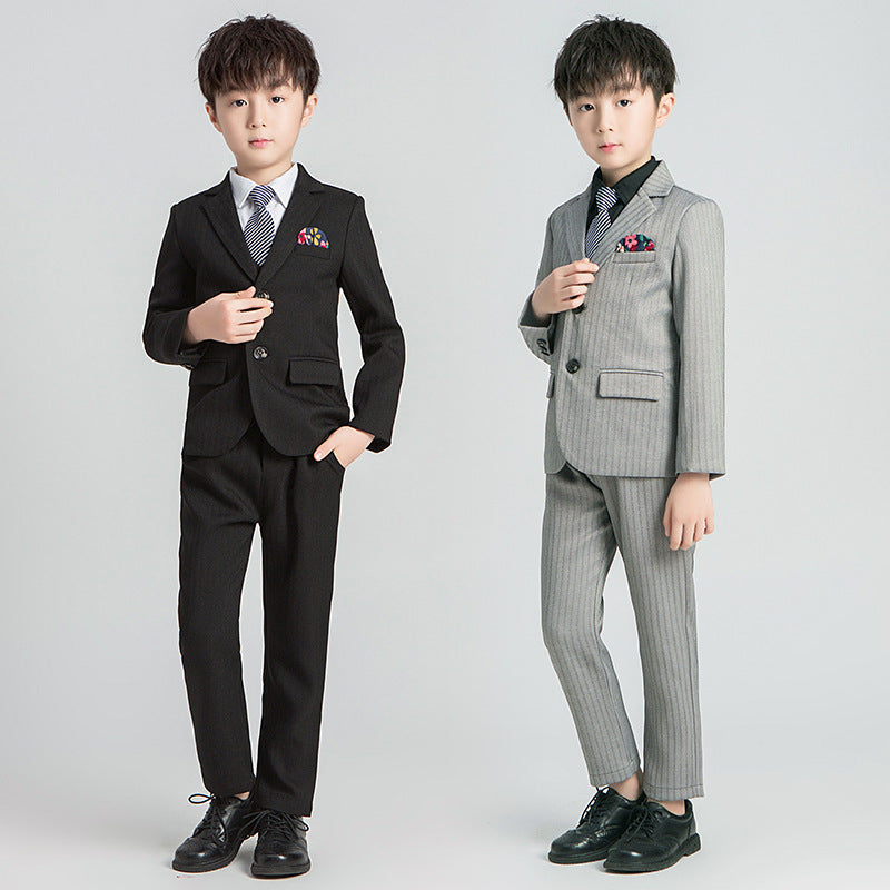 Boys' Korean Style Striped Formal Suit Set