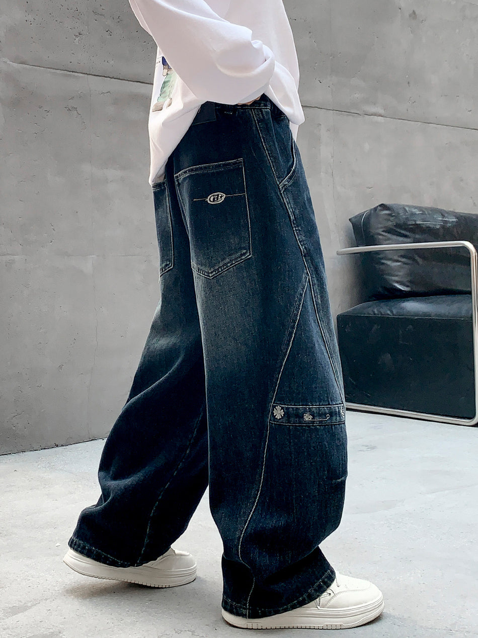 Boys' Casual Denim Jeans, Korean Style Street Trend