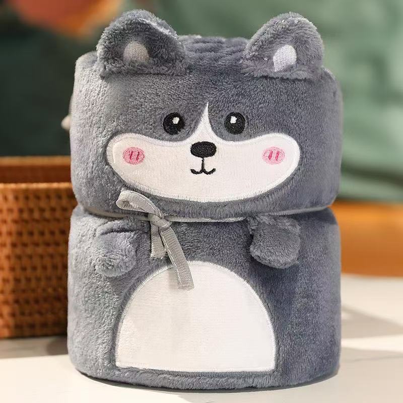 Cartoon Flannel Blanket Small Sofa Office Nap Air Conditioning Blanket