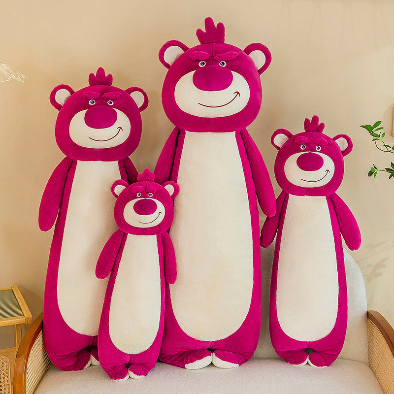 Strawberry Bear Body Pillow, Soft Plush Sleep Companion