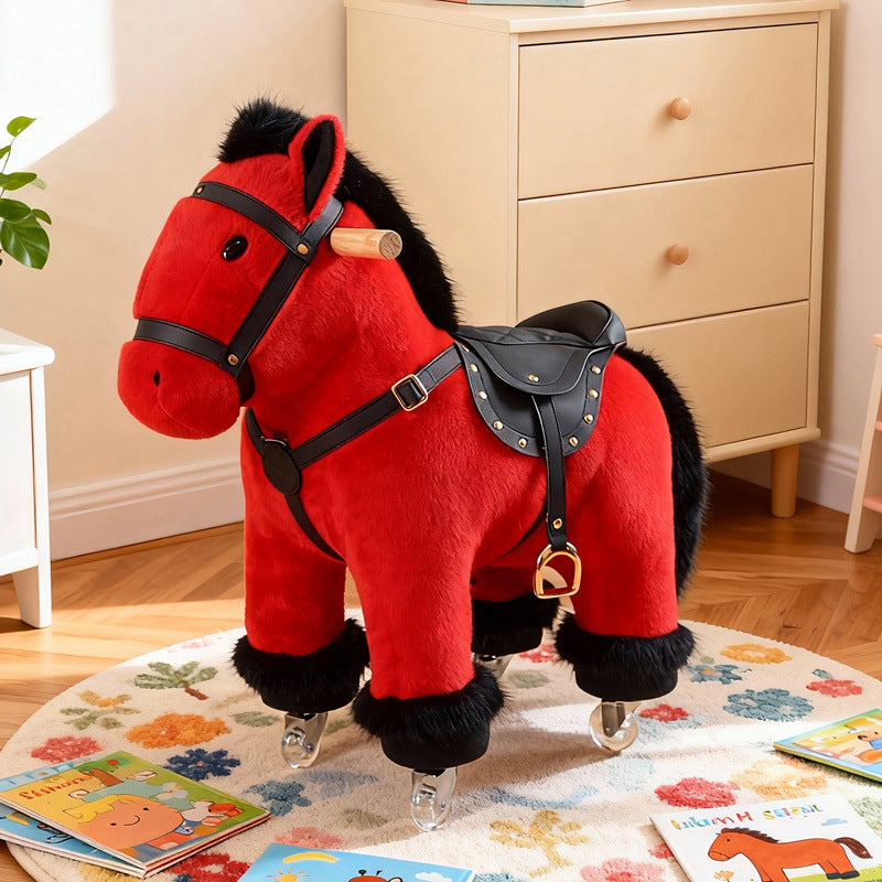 Simulation Rocking Horse Plush, Ride-On Pony Ornament