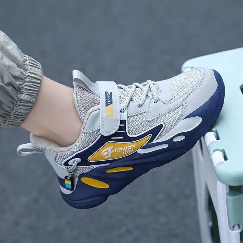 Boys Wear-Resistant Leather Sneakers Non-Slip Sports Shoes