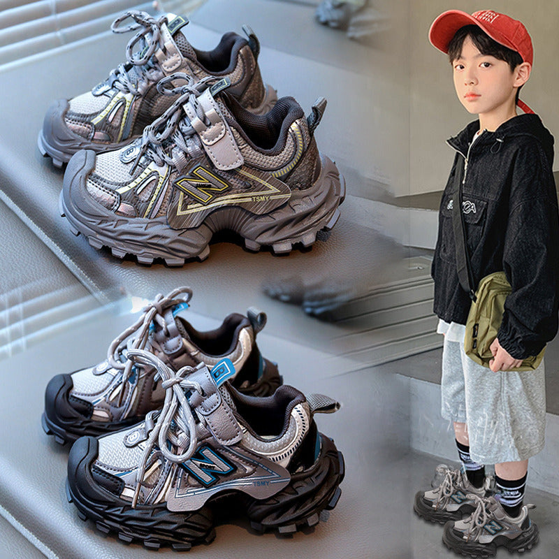 Boys Soft-Sole Running Shoes Breathable Non-Slip Sneakers