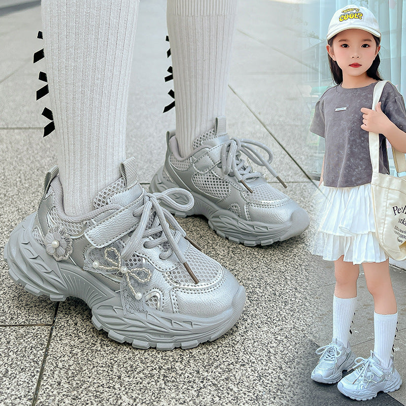 Girls Breathable Sneakers Lightweight Wear-Resistant Sport Shoes