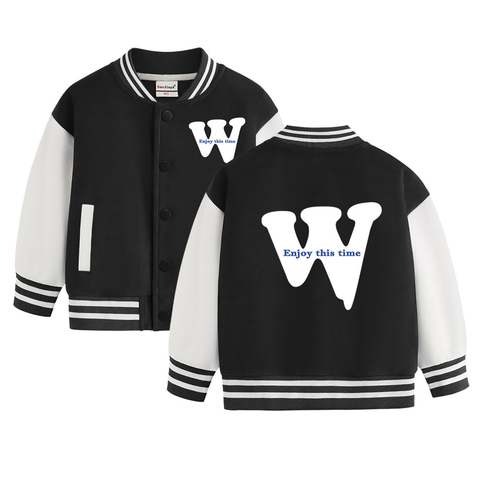Boys' Girls' Cotton Baseball Jacket Autumn Casual Fleece Coat
