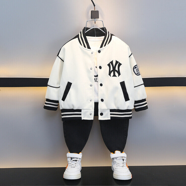 Boys' WY Baseball Jacket Cotton Spring Autumn Outerwear
