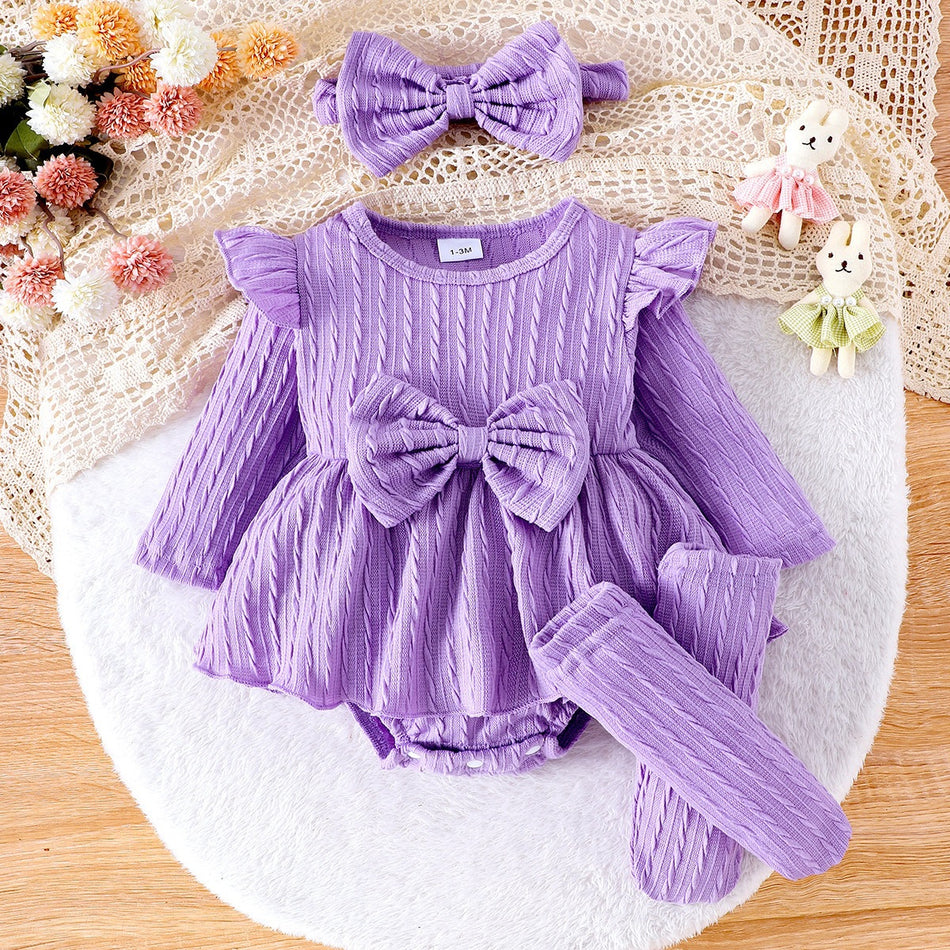 2-Piece Baby Girl Cotton Skirt Set Long Sleeve Autumn Winter