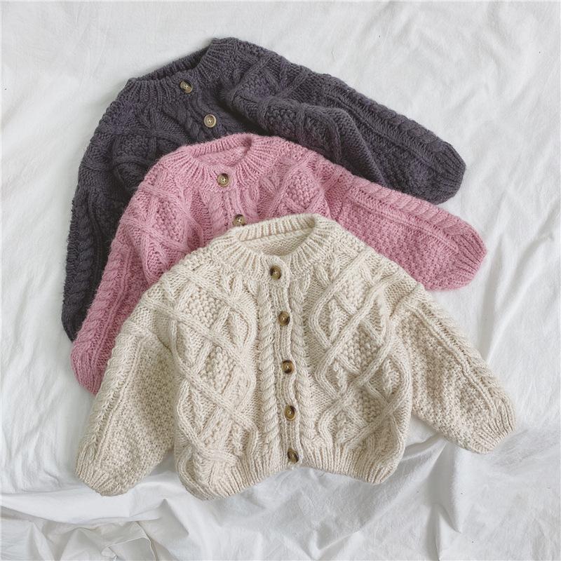 Children's Knit Cardigan Sweater for Boys and Girls, Korean Style