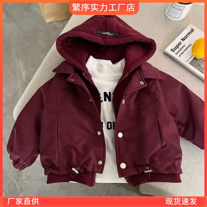 Children's Padded Jacket Thick Cotton Hooded Winter Coat