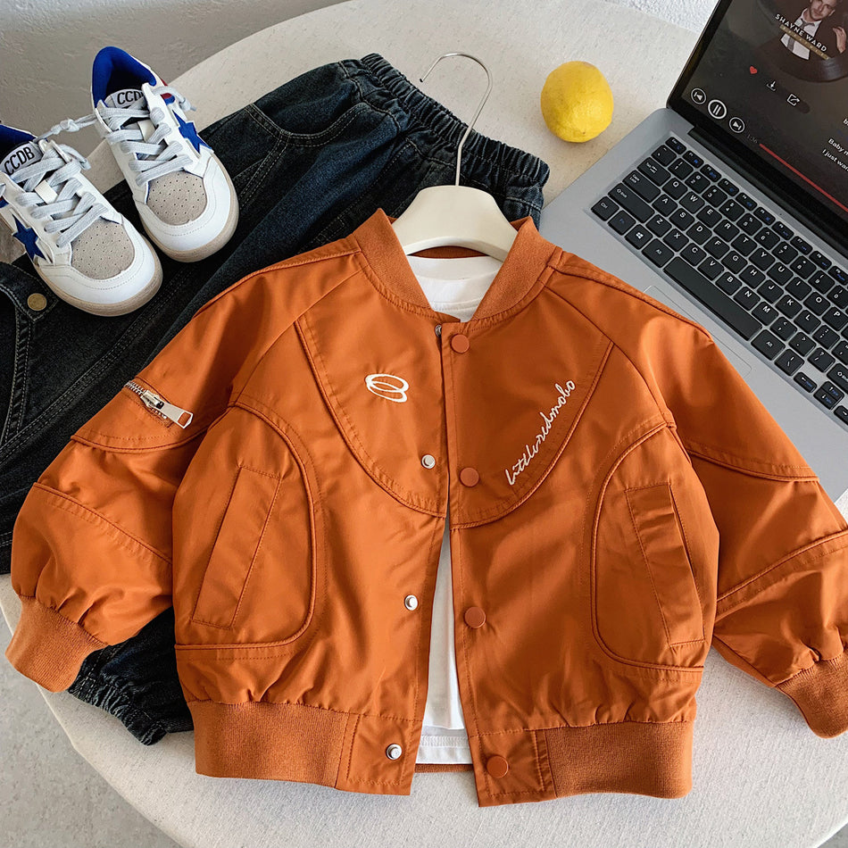 Boys' Girls' Korean Style Baseball Jacket Autumn Top