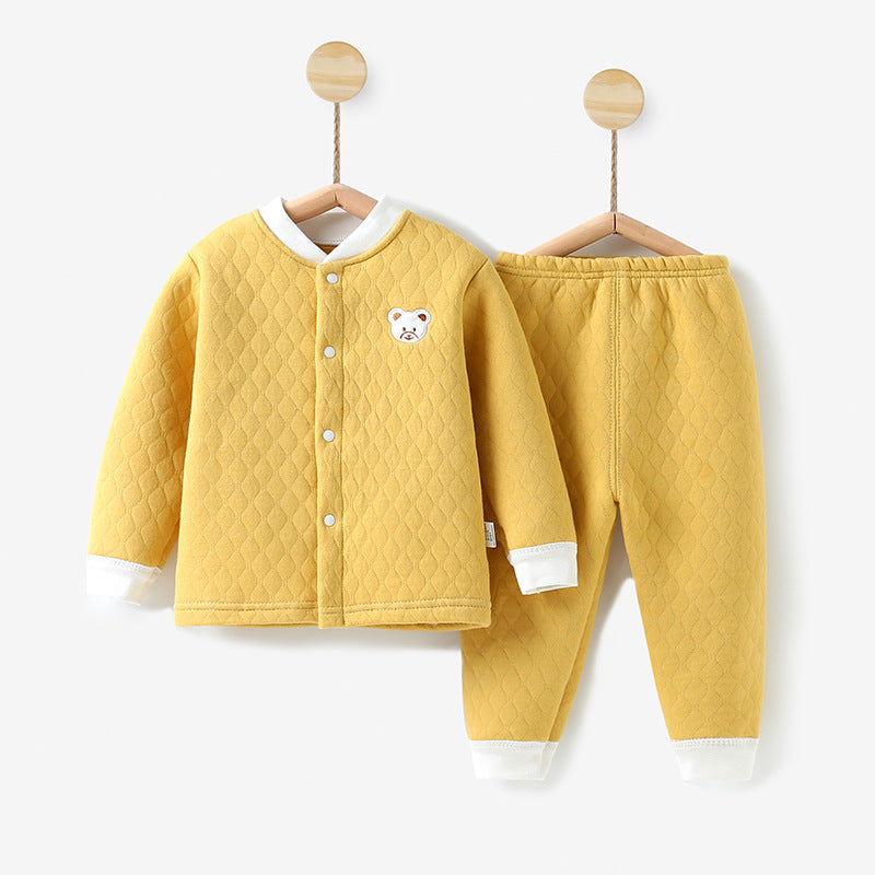 Baby Cotton Cardigan Set, Warm V-Neck Autumn Clothing