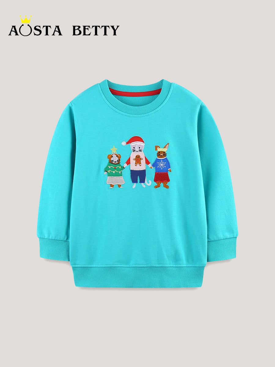 Boys 100% Cotton Pullover with Cartoon Print