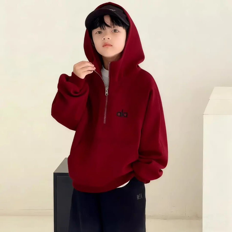 Boys Fleece Pullover with Letter Print, Wool-Lined