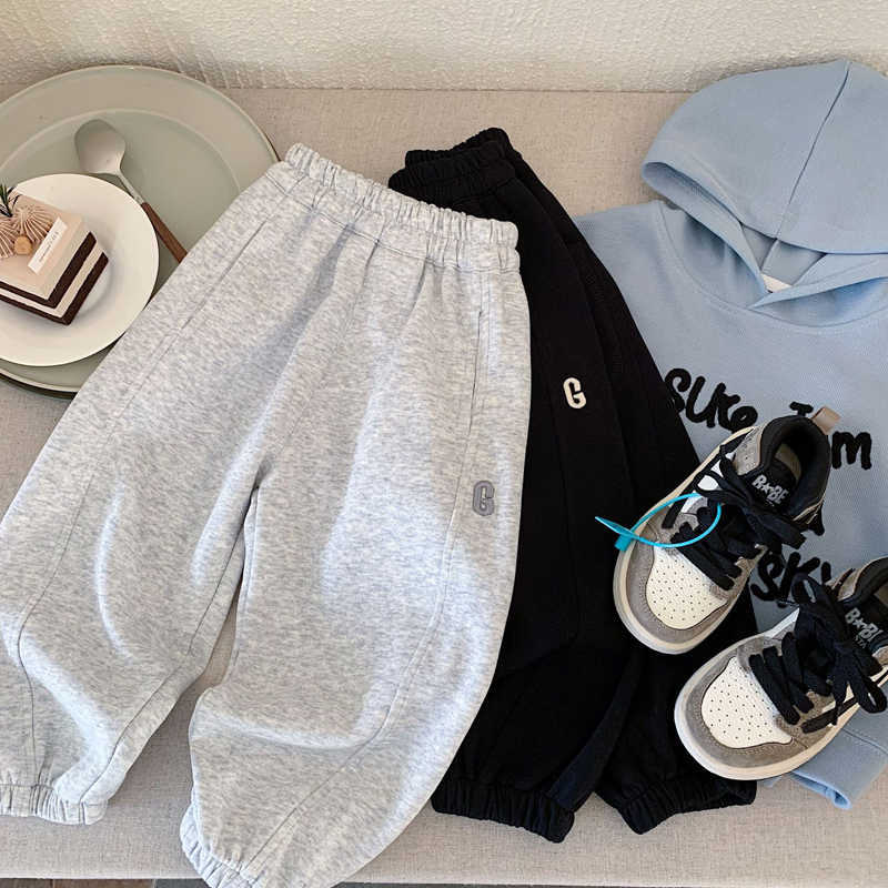 Boys Fleece-Lined Cotton Sweatpants, Jogger Style
