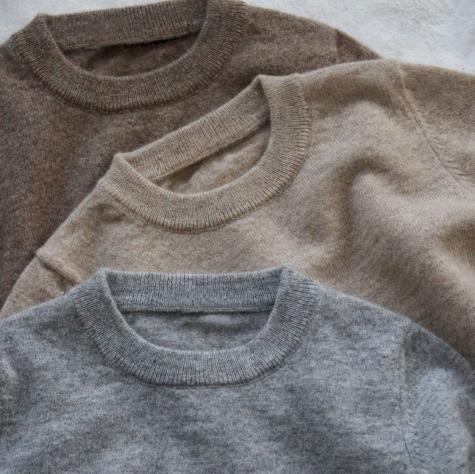 Wool Blend Sweater for Kids, Korean Round Neck Pullover