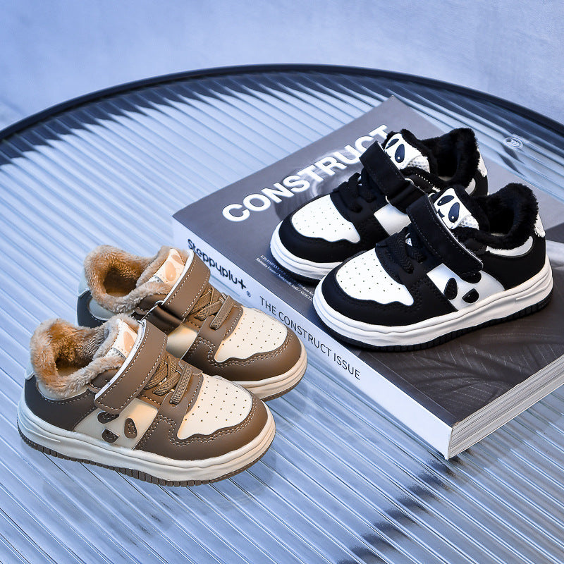 Aishi Jingte Fleece-Lined Cotton Sneakers, Warm Thick Sole