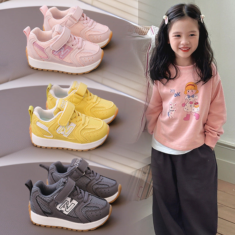 Double Mesh Kids Sneakers, Breathable Dad-Shoe Style