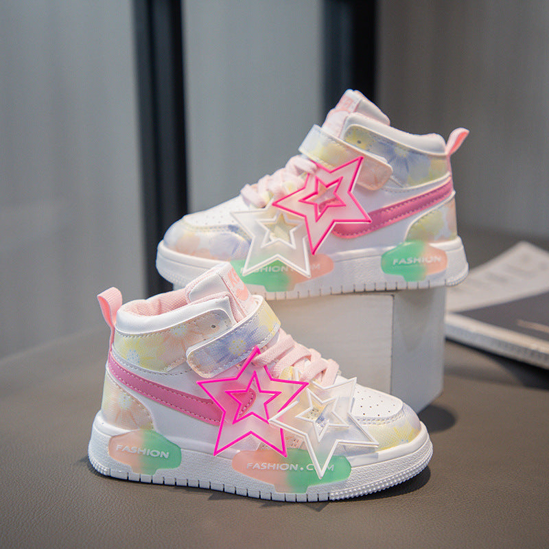 Tassel Detail High-Top Sneakers for Girls, Non-Slip