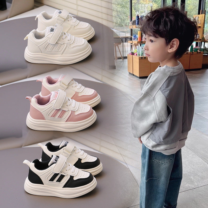 Recycled Leather Kids Sneakers, Anti-Slip Sprint Fit
