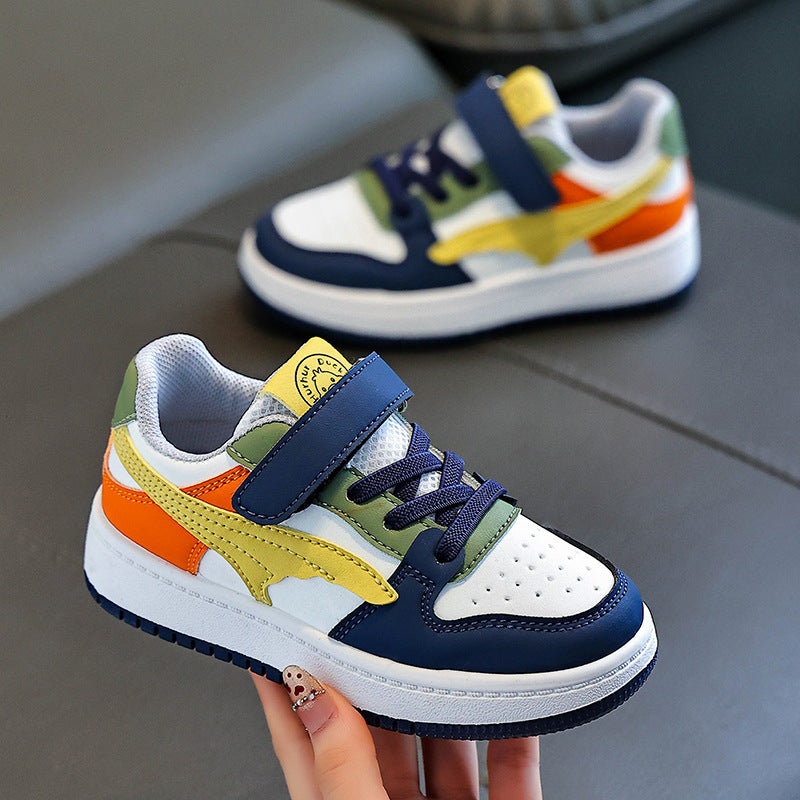 Floral Little Yellow Duck PU Sneakers, Thick-Soled Fit