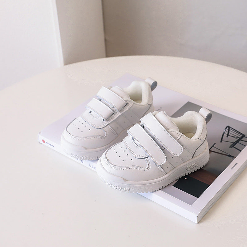 Ultrafilm Leather Kids School Shoes, Breathable High-Top