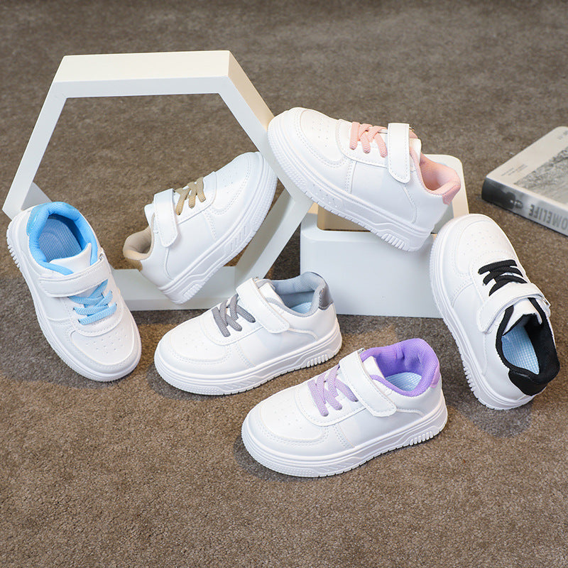 Waterproof PU Kids Sneakers, All-Match Casual Fit