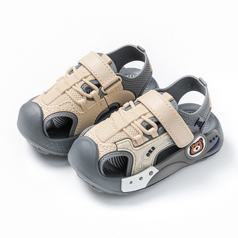 PVC Baotou Sandals, Soft-Soled Velcro Beach Fit
