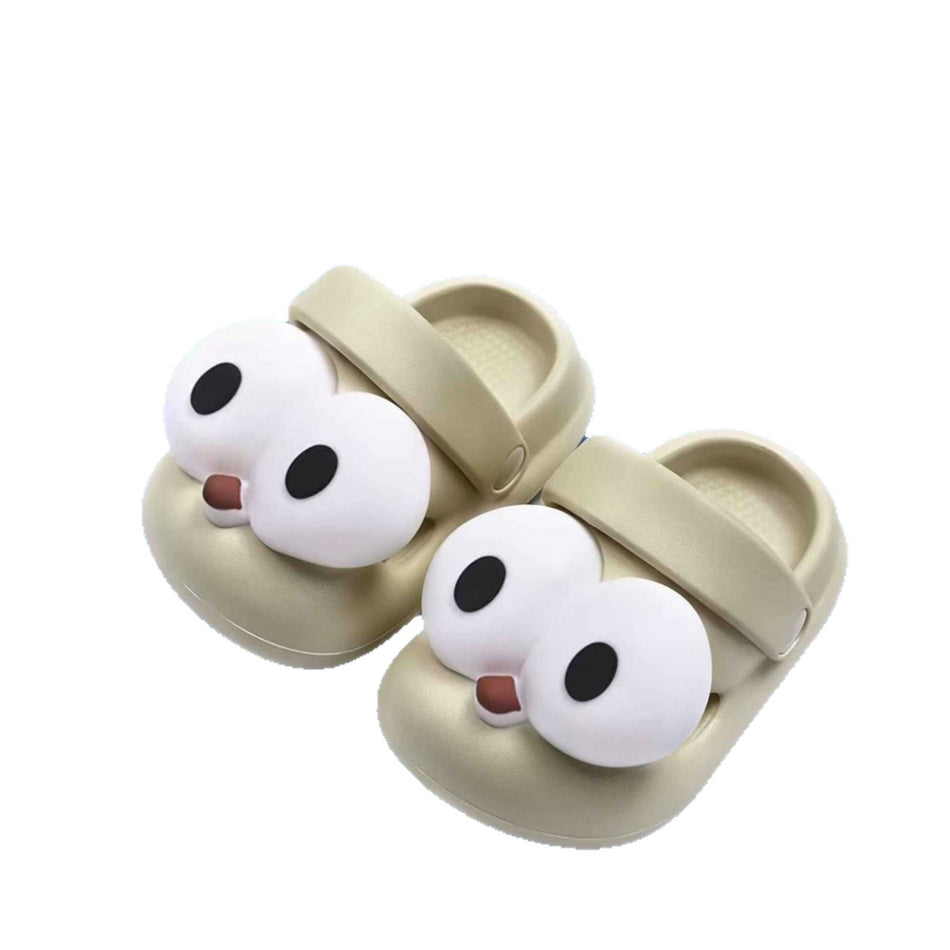 Big-Eyed Cartoon Toddler Clogs with Lightweight Soft Sole