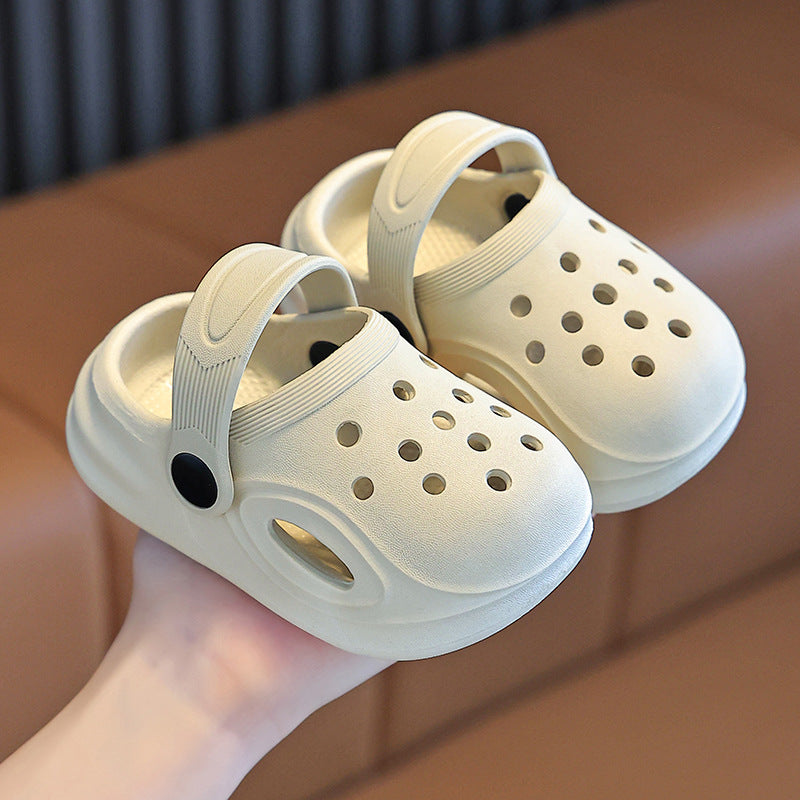 Solid Color Kids' Clogs with Non-Slip Wear-Resistant Sole