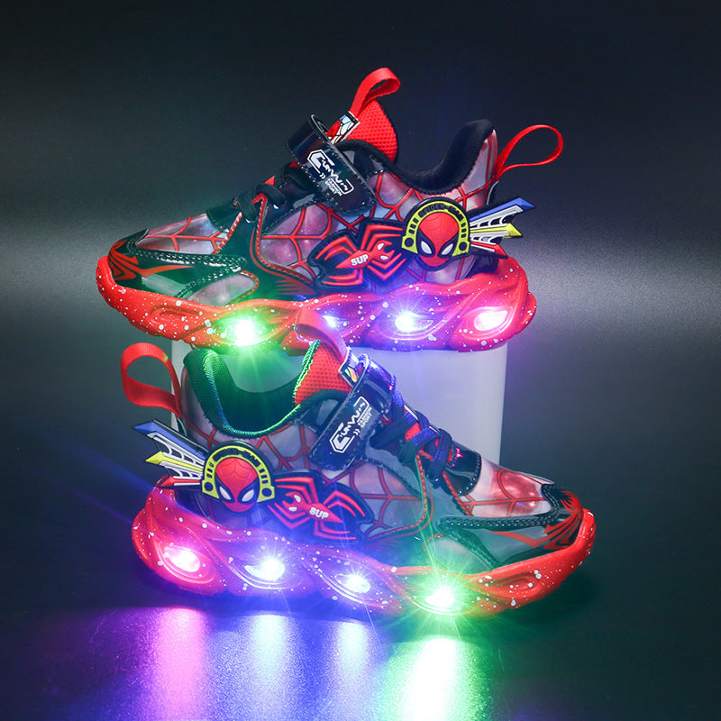 Light-Up Cartoon Kids' Sneakers with Breathable Mesh