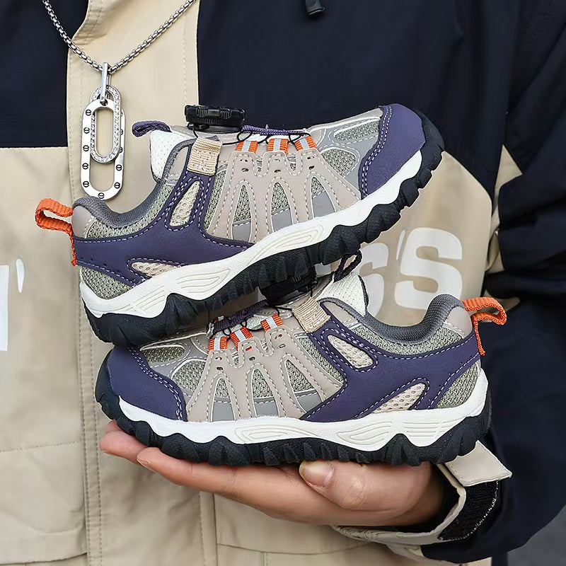 Soft-Sole Kids' Hiking Shoes with Rotary Buckle Closure