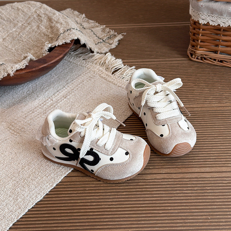 Striped Girls' Forrest Gump Shoes with Magic Tape Closure