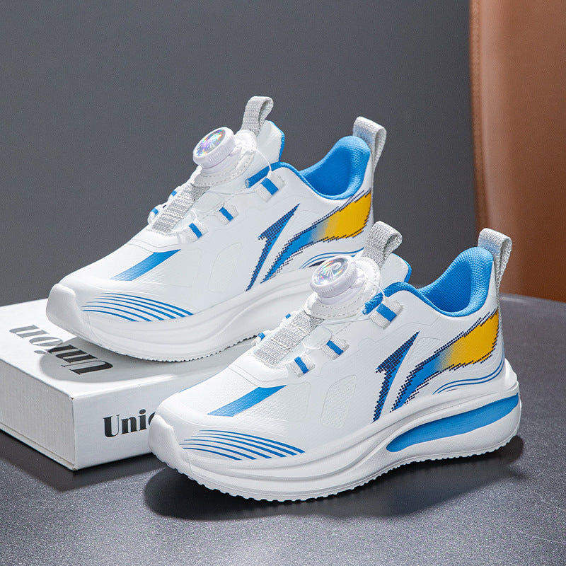 Solid Color Girls' Sports Shoes with Rotating Buckle