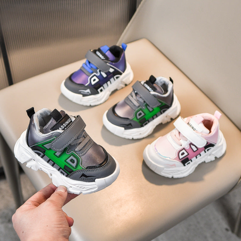 Light-Up Cartoon Kids' Sneakers with Thick Rubber Sole