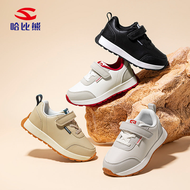 Solid Color Kids' Velcro Shoes in Breathable Fabric