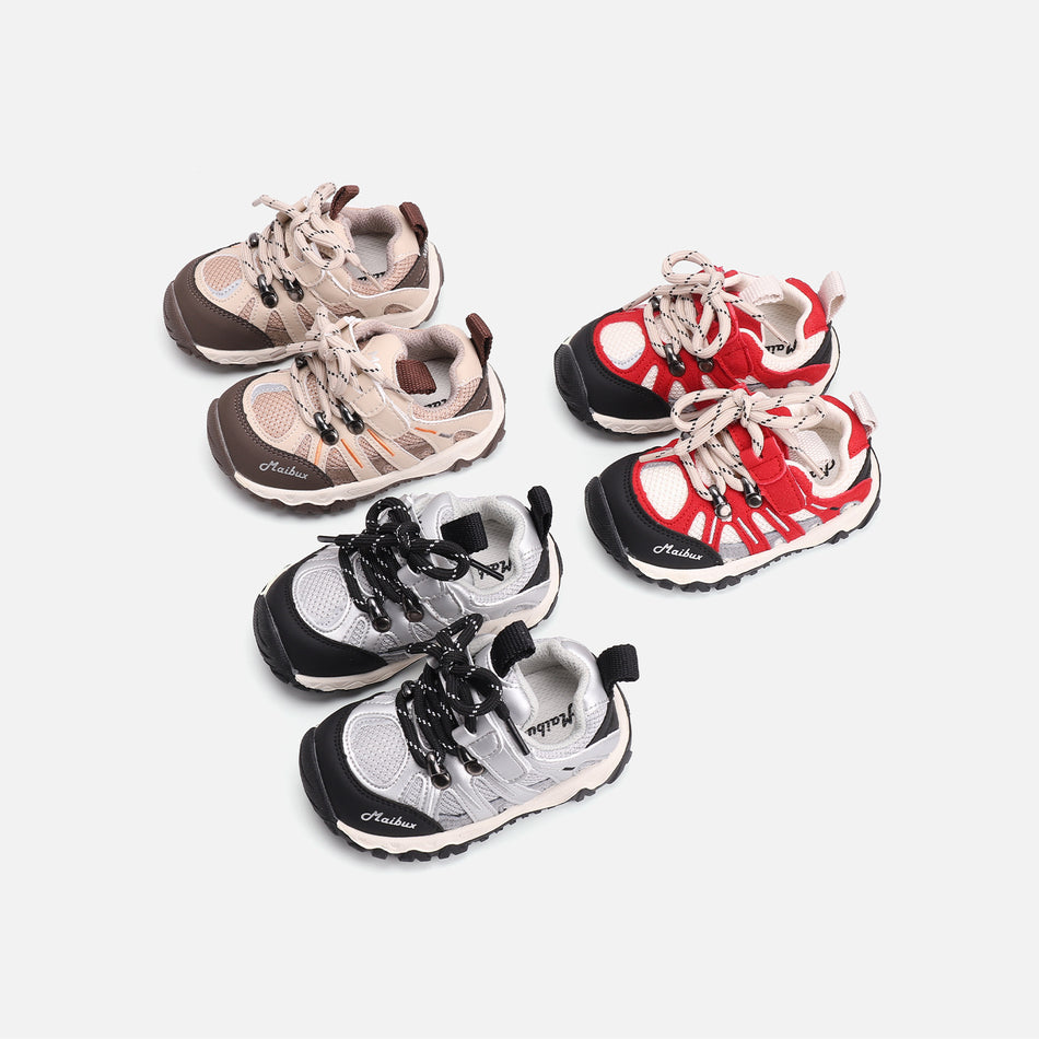Breathable Super Fiber Toddler Sports Shoes with Magic Tape