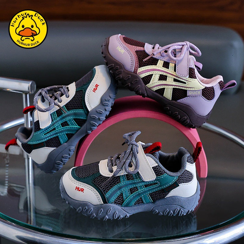 Retro Letter Print Kids' Training Shoes with Thin PVC Sole
