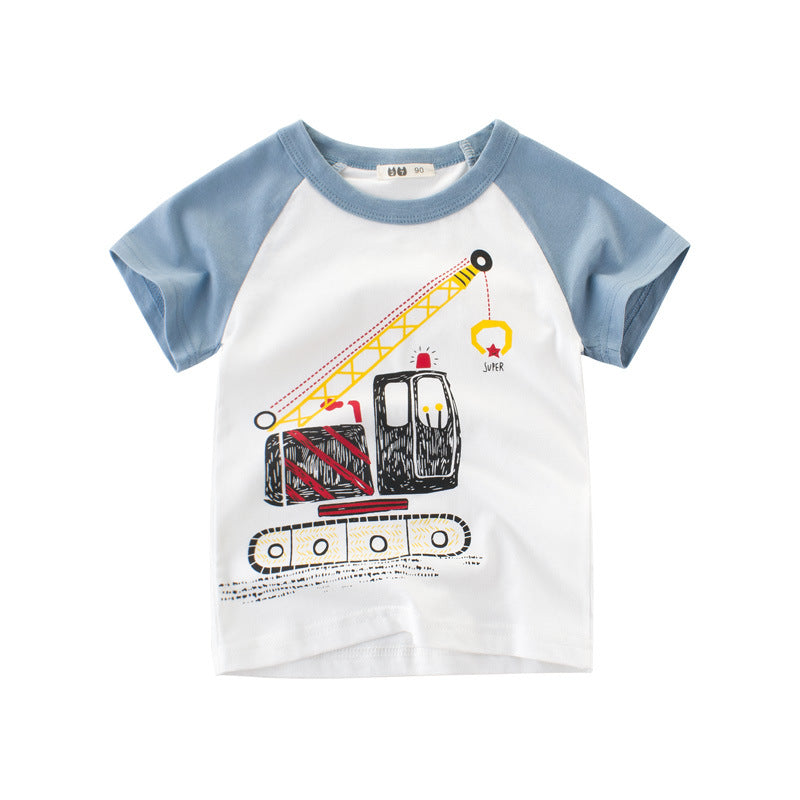 Unisex Kids'  100% Cotton Cartoon Summer T-Shirt