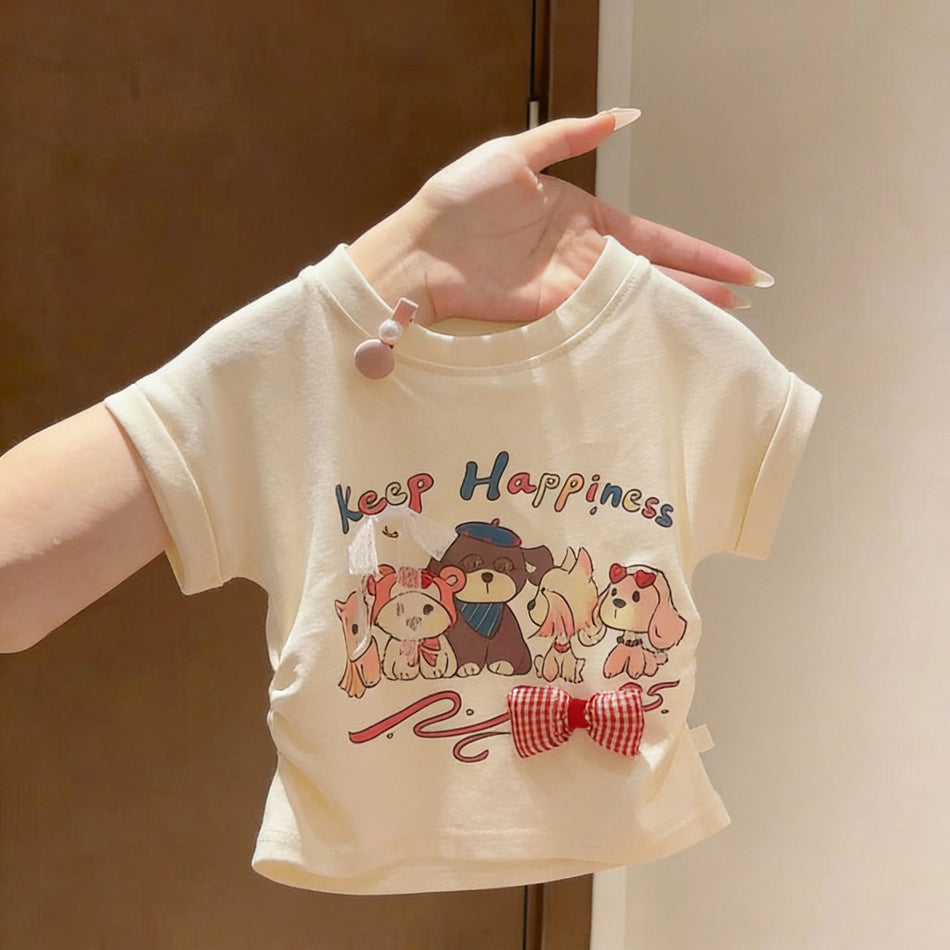 Boys' Pure Cotton Figure Print Summer T-Shirt