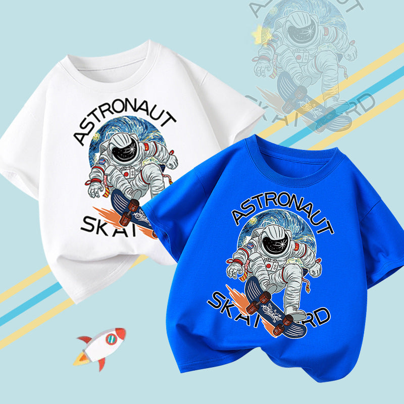 Boys' 100% Cotton Astronaut Summer T-Shirt