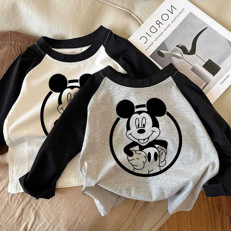 Unisex Kids' 100% Cotton Mickey Autumn T-Shirt