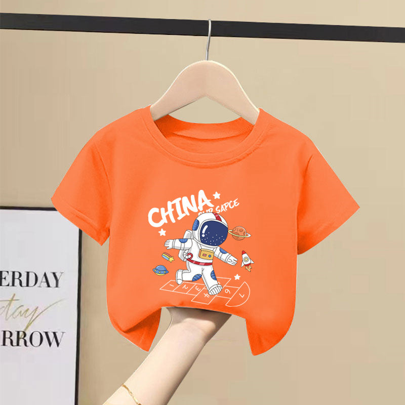 Boys' 100% Cotton Cartoon Printed T-Shirt