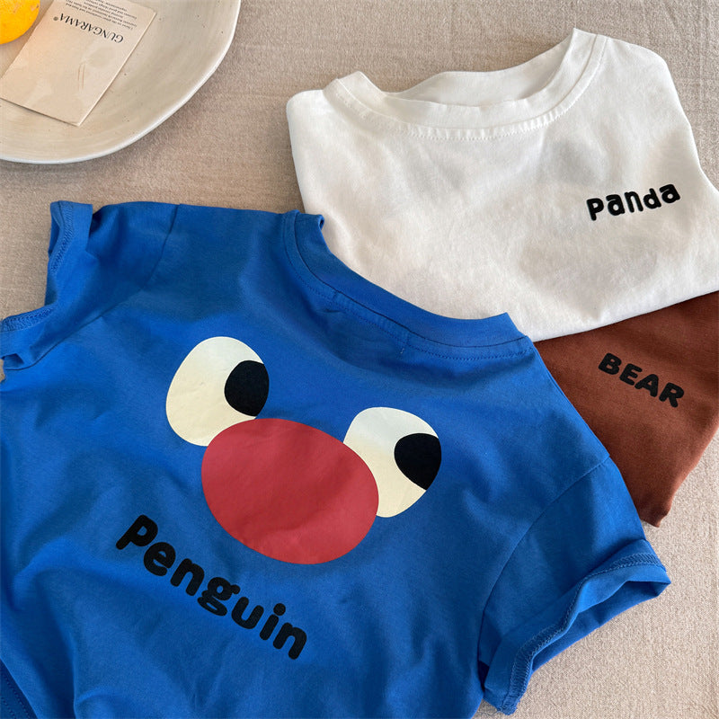 Unisex Kids' 100% Cotton Animal Face T-Shirt