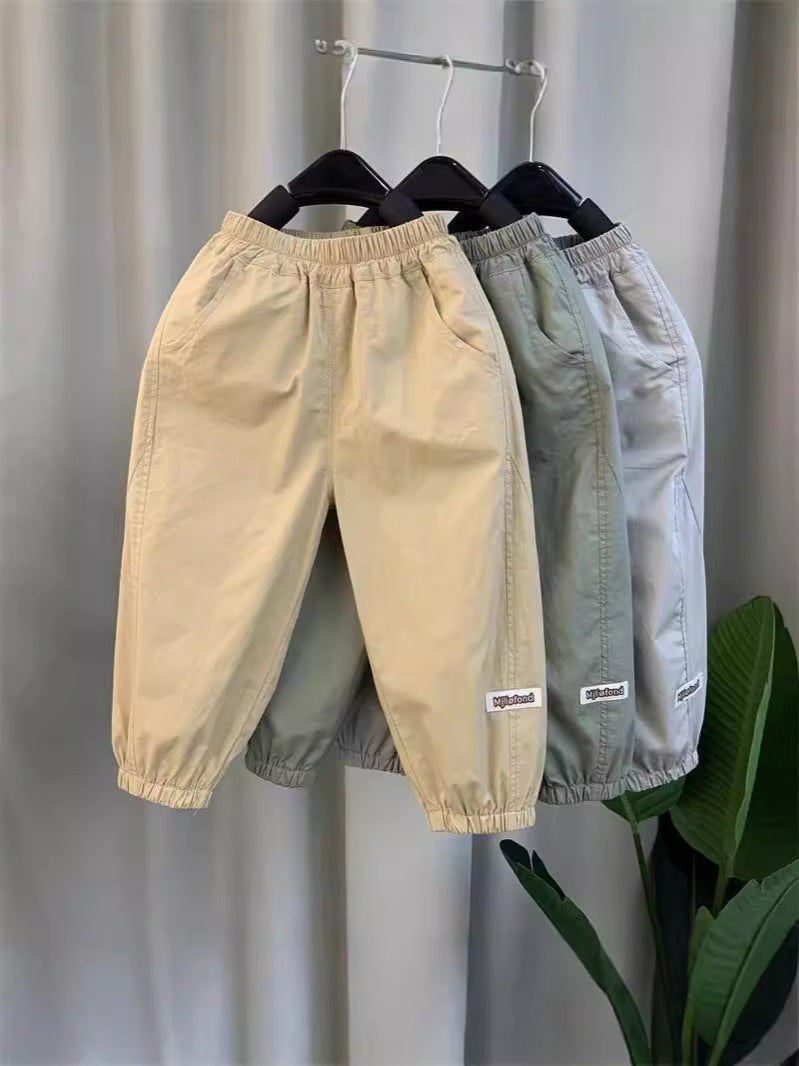 Boys' Cotton Elastic Waist Jogger Pants