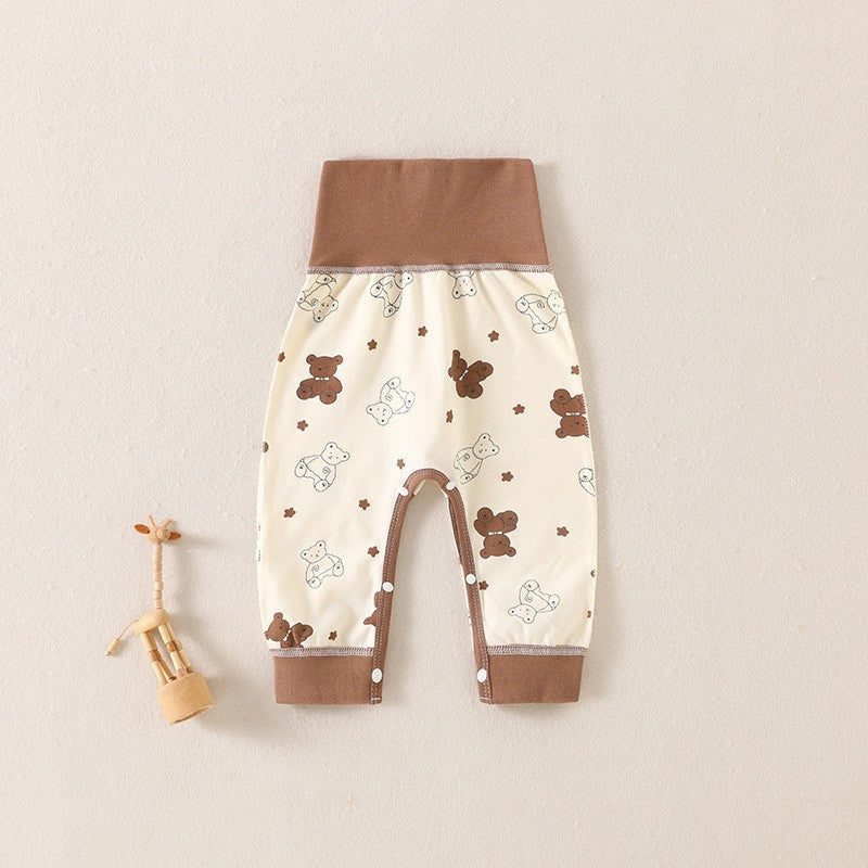 Unisex Baby 100% Cotton High-Waist Crotchless Pants