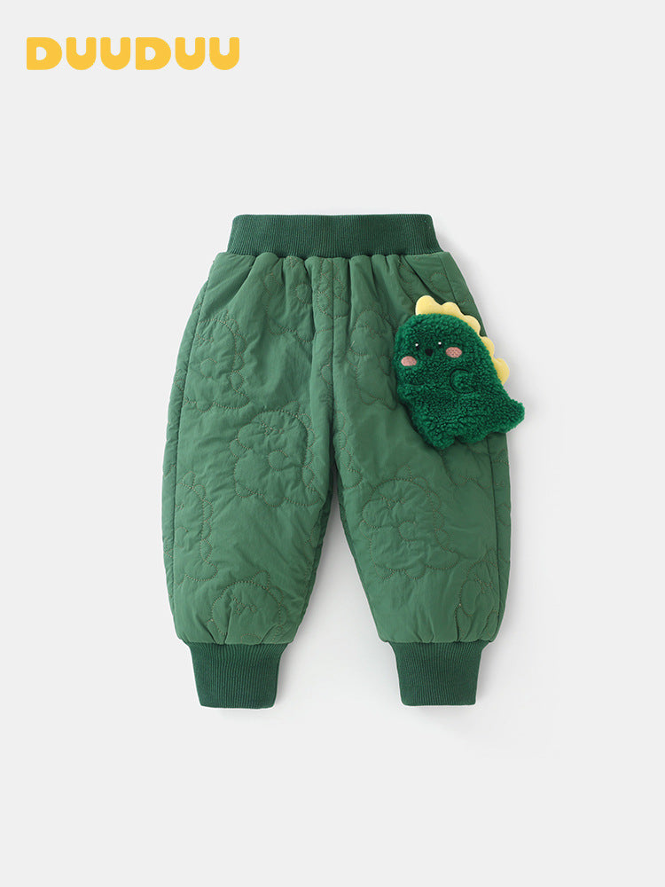 Unisex Baby Fleece-Lined Green Pants