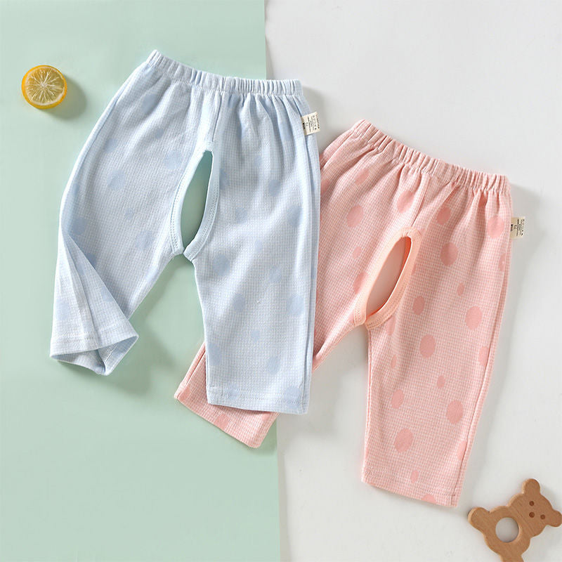 Unisex Baby Cotton Open-Crotch Four-Season Leggings