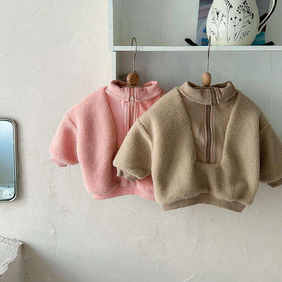 Unisex Infant Class A Thick Polar Fleece Zipper Sweatshirt